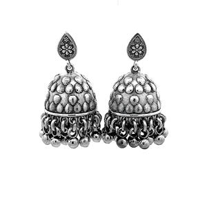 Pendientes de Plata de Ley Oxidada con Flor de Loto Tradicional Silver Mountain, Regalo de Boda, 9.20g, Diseño de Lágrima y Cúpula - Product Image 3