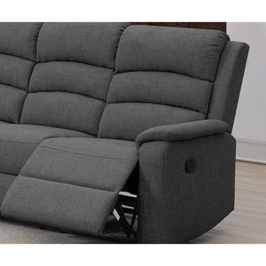 Divano Reclinabile Moderno in Tessuto Grigio Scuro Effetto Iuta, 1 Pezzo, Morbido, Manuale, per Soggiorno, con Elevato Comfort - Product Image 5