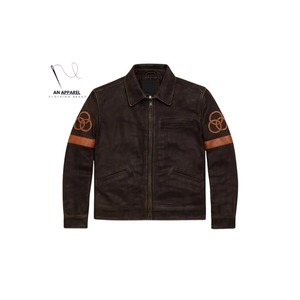 Veste en cuir suédé Rick Grimes faite à la main – Manteau vintage marron foncé The Walking Dead |   Tenue en daim personnalisée avec col chemise classique - Product Image 5