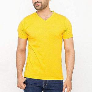 T-shirts décontractés d'été pour hommes de haute qualité, basiques, 100 % coton, à manches courtes, imprimés, à motifs unis, personnalisables, col en V, coupe classique - Product Image 6
