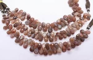 Cuentas facetadas de piedra lunar natural AAA en forma de pera de 8x12 mm, cuentas de piedra lunar en forma de pera para la fabricación de joyería, venta al por mayor. - Product Image 5