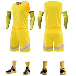 Vente en gros de maillots de basket-ball personnalisés sans manches, taille plus, pour adultes, ensemble uniforme, vêtements de sport réversibles, 100% polyester respirant - Product Image 3