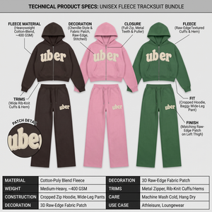 Sweat à capuche zippé en molleton mi-lourd et pantalon de survêtement évasé personnalisés avec logo appliqué - Unisexe, Fabricant OEM - Product Image 6