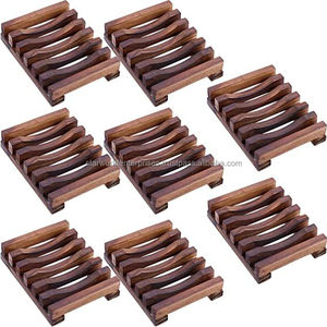 Caja de jabón de madera de acacia y bambú de gran calidad, decoración antigua ecológica, técnica pulida, amante natural - Product Image 6