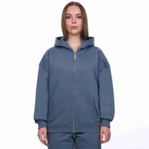 Sudadera con Capucha Extra Grande para Mujer de Alta Calidad, con Logotipo Personalizado, Cierre Completo, Forro Polar Suave y Transpirable, para Otoño e Invierno, Servicio OEM - Product Image 4