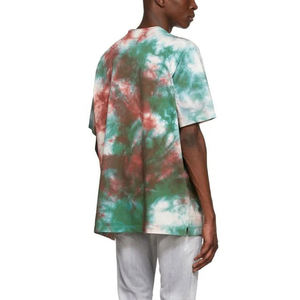 Camiseta de algodón personalizada con efecto tie-dye frontal, cuello redondo, manga corta, estilo oversize, informal, hip hop, 180g, ropa urbana al por mayor para hombre - Product Image 4