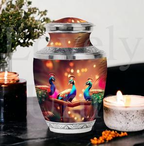 Urne funéraire paon « Paix éternelle » pour cendres humaines, commémoration personnalisée, souvenir décoratif, hommage et rémembrance - Product Image 5