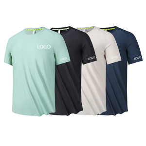 T-shirt Homme 2026 à Manches Courtes Séchage Rapide Respirant Anti-boulochage en Coton Tricoté 100% avec Lettres Sérigraphiées – Idéal pour la Gym - Product Image 1