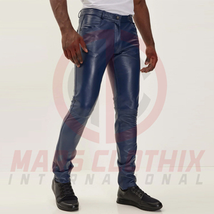 Top Quality Breathable Lightweight Leather Men's Pants Wholesale Design Your Own Logo Men Leather Pants With Side Pockets - Product Image 3