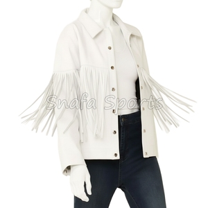 แจ็คเก็ตหนังผู้หญิงคุณภาพสูง เสื้อคลุมแฟชั่นสไตล์ลำลอง รุ่นกระดุม สำหรับแจ็คเก็ตหนังคาวเกิร์ล - Product Image 4