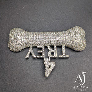 Custom Bone Moissanite Pendant 925 Sterling Silver Iced Out Micro Pave Charm for Pet <b>Memorial</b> Jewelry - Product Image 6