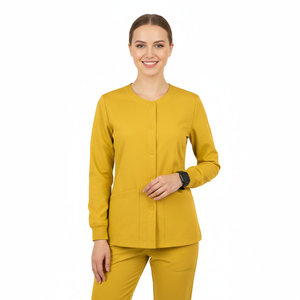 Chaquetas Médicas Personalizadas para Trabajo, Chaqueta de Enfermería con Cierre de Broches y Cuello Redondo, Precio de Fábrica al por Mayor, Descuento por Volumen - Product Image 1
