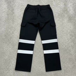 Pantalon de survêtement noir réfléchissant pour homme avec plusieurs poches, taille élastique, style décontracté, pour l'automne - Product Image 5