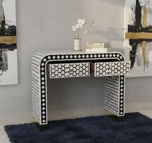 Cajón con Incrustaciones de Hueso de ILAHI, Diseño Moderno con Detalles de Ágata, Mueble Portátil para el Hogar - Product Image 2