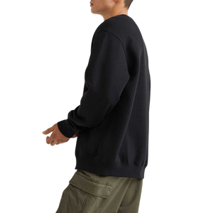 Men's <b>Black</b> Cotton Crewneck <b>Sweatshirt</b> Regular Fit Casual Pullover Autumn Knitted Solid Color Long Sleeve O-<b>Neck</b> Style - Product Image 4