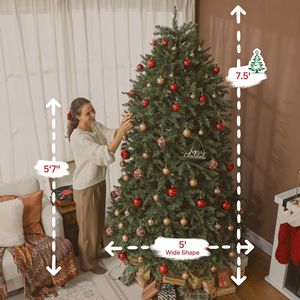 Albero di Natale Preilluminato da 2,3 m Controllabile tramite App, Facile da Montare con LED a Spettro Completo e Albero di Natale Pieghevole a Cerniera Larga - Product Image 3
