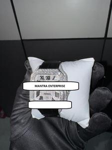 Reloj de Hombre Cuadrado Personalizado Estilo Hip Hop, Acero Inoxidable, Diamantes Moissanite Tallados, Cristal Analógico Único, Correa de Cuero a la Moda - Product Image 2