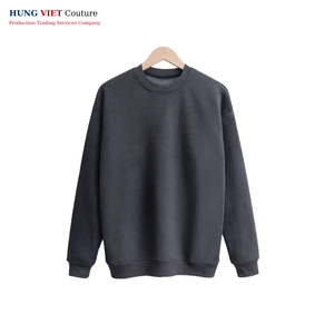 Hot Sale Wholesale 380g 100% Cotton Puff Silk Screen Printing Terry Crewneck Blank Plain Custom <b>Hoodies</b> <b>Mens</b> Sweatshirt - Product Image 5