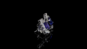 Bridal <b>Earring</b> Luxury Cushion Cut Blue <b>Sapphire</b> & Marquise Diamond Halo Fine <b>Earrings</b> |Cocktail Fine Jewelry | OEM ODM Jewelry - Product Image 2