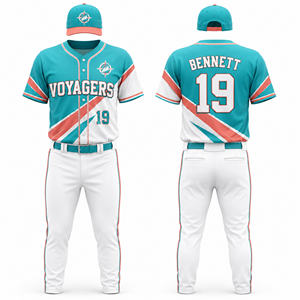 Button Front Baseball Uniform Custom Wholesale Warmup DugoutStyle SeasonReady Jersey <b>Pants</b> Set Kit Top Bottom Apparel Sportswear - Product Image 2