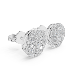 Luxury Flower Stud <b>Earrings</b> Women's 925 <b>Silver</b> 14K/10K Gold Plated Round Moissanite Claw Setting <b>Wedding</b> Jewelry - Product Image 2