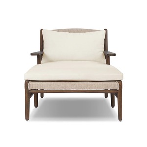 Chaise longue en teck de haute qualité avec coussin résistant aux intempéries, chaise d'extérieur pour piscine, jardin et complexe hôtelier - Product Image 3