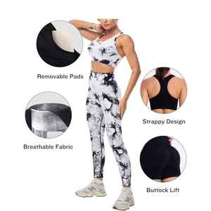 Wholesale Custom High Quality Womens Yoga Set Sublimation Printed Tummy Control Leggings & Fitness Bra - Product Image 5