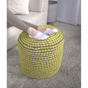 Pouf Cilindrico Verde Artigianale Resistente all'Acqua - Product Image 3