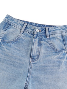 Venta al por mayor: Pantalones vaqueros de mezclilla de cintura alta, anchos, transpirables, estilo casual, vintage, para mujer. - Product Image 5