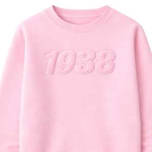 Sudadera con relieve de 1938 para mujer, jersey de algodón polar, cuello redondo, manga larga, estilo casual urbano, venta al por mayor OEM - Product Image 5