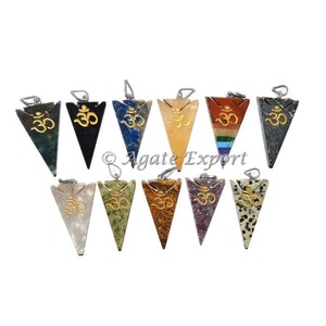 Pierres semi-précieuses naturelles plaquées argent, ensemble de 7 pierres, bijoux à la mode pour femmes, breloques Bajra/Dorje, pendentif Chakra, Chakra de guérison - Product Image 5