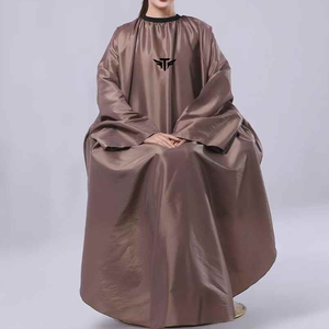 Capes de Salon Personnalisées avec Logo, Plusieurs Couleurs, Haute Qualité, pour Barbiers, Coiffeurs, Maquilleurs, Robes en Tissu pour Clients, Marron - Product Image 3