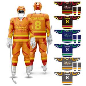 Camisetas de Hockey sobre Hielo Sublimadas Personalizadas OEM - Uniformes de Equipo 100% Poliéster de Secado Rápido con Nombres y Números Personalizados, Opciones en Blanco - Product Image 1