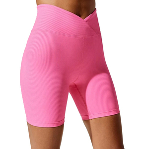 Shorts de sport pour femmes en coton taille haute, style Hip Hop OEM, pour cyclisme, course à pied et entraînement, qualité supérieure - Product Image 2
