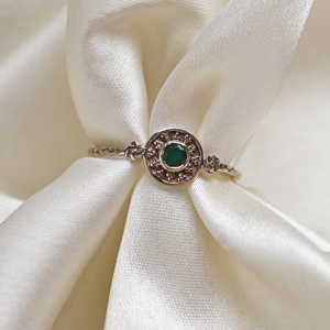 แหวนเงินแท้ 925 ประดับพลอยออนิกซ์สีเขียวทรงวินเทจสำหรับผู้หญิง ของขวัญเครื่องประดับงานปาร์ตี้ ทำด้วยมือ - Product Image 2