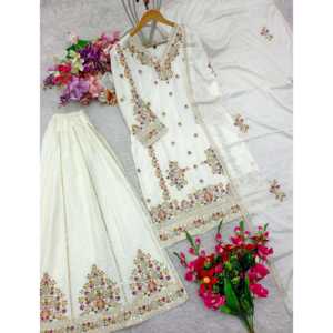 Ensemble de haut et de dupatta élégant pour femmes, pour les fêtes - Product Image 3