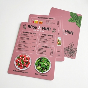 Tarjetas de Menú Digitales Personalizables de PVC para Áreas de Comedor al Aire Libre, Patios de Restaurantes, Terrazas de Cafés, Presentación de Menús de Servicio de Alimentos - Product Image 1