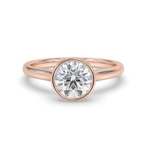 Bague solitaire classique avec diamant rond de 0,30 ct, diamant cultivé en laboratoire, en or jaune, blanc, rose et platine 18 carats - Product Image 1