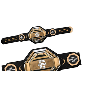 Cinturón de Campeonato Estilo UFC con Detalles en Dorado, Opción de Diseño de Logotipo Personalizado - Product Image 4