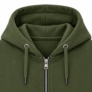 Sweat-shirt polaire oversize à capuche zippé pour femme, motif chat noir, citrouille et lune, vert olive, décontracté, pour Halloween et l'hiver - Product Image 3