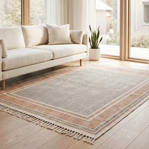 Alfombra de Área Estampada de Algodón Reciclado Colorida para Sala de Estar Boho y Estudio Creativo - Product Image 3