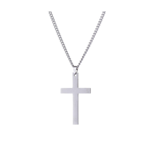 Collier classique en acier inoxydable avec pendentif croix gravé d'un extrait biblique, cadeau pour les croyants et croyantes - Product Image 3