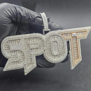 Collier avec pendentif en diamant Moissanite plaqué or, style Hip Hop Iced Out, cadeau pour homme et femme - Product Image 1