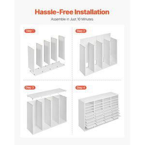 Organizzatore da Scrivania in Legno con Ripiani Regolabili e 36 Scomparti, in MDF, per Ufficio e Cassetti - Product Image 6