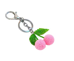 Llavero de diseño elegante y moderno, hecho a mano con cuentas multicolor, diseño de beso de labios de plátano y otros diseños. - Product Image 2