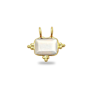 Colgante Rectangular de Calcedonia Rosa con Bisel Elegante, Hecho a Mano, Chapado en Oro, Joyería de Piedra de Nacimiento, Proveedores de Joyería de Calcedonia Rosa - Product Image 2