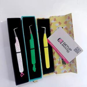 Pince à cils Getup Bros&sons en acier inoxydable, pointe de précision à 90 degrés, anti-magnétique, anti-statique, lisse, longueur 10 mm, personnalisée - Product Image 1