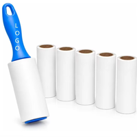 Rouleau anti-poils pour animaux de compagnie, 5 recharges, 300 feuilles collantes pour vêtements, meubles, tapis, rouleau collant pour enlever les poils d'animaux