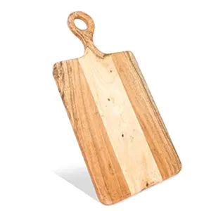 Planche à découper en bois personnalisée tendance avec poignée, planche à découper ronde en bois pour la cuisine, écologique, pour servir charcuterie et fromages - Product Image 3