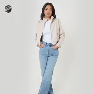 2026 Premium Women's Stand Collar Leather Knitted Waterproof Windproof Breathable Heated <b>Bomber</b> Zipper <b>Jacket</b> Casual for Winter - Product Image 2